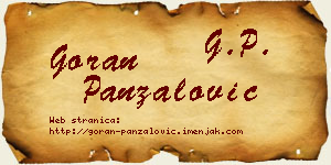Goran Panzalović vizit kartica
